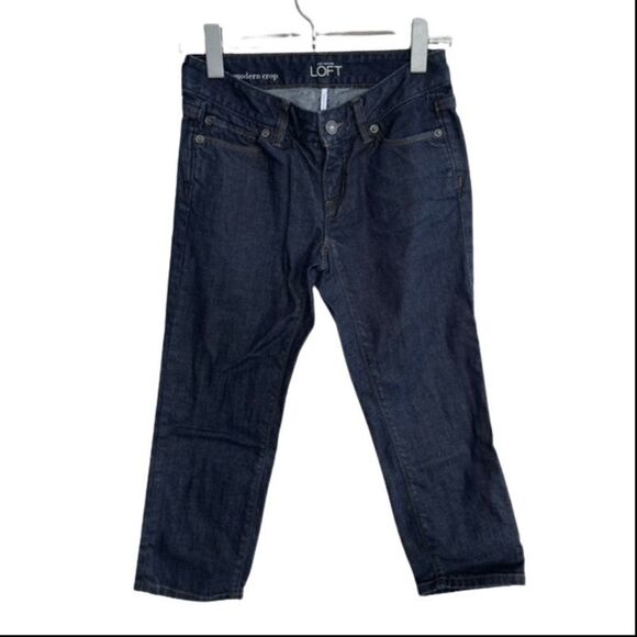 Ann Taylor Loft Denim Jeans ~ Modern Crop Dark Denim in size 24/00 - Picture 1 of 5